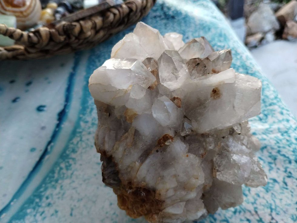 Thumbnail: Quartz and White Calcite Flowers with Epidote Cluster 