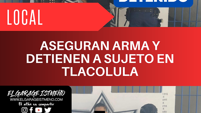 Aseguran arma y detienen a sujeto en Tlacolula