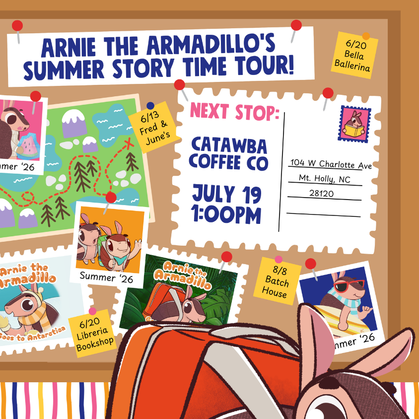 Catawba Coffee Co | Arnie the Armadillo's Summer Story Time Tour