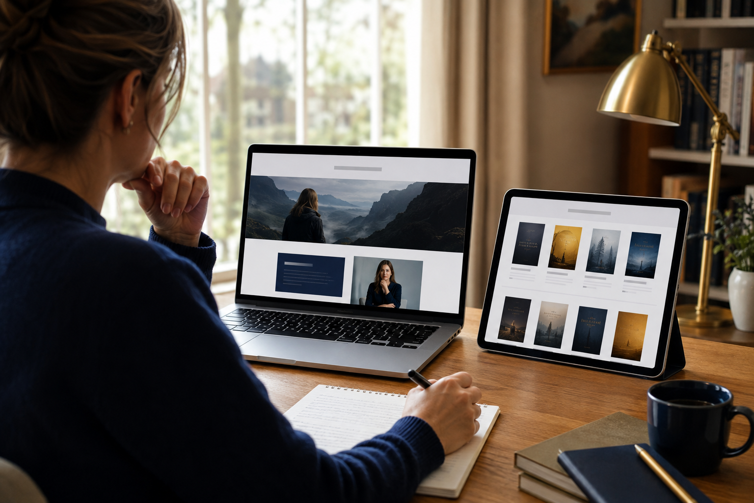 Author comparing a personal website with an online retailer author profile