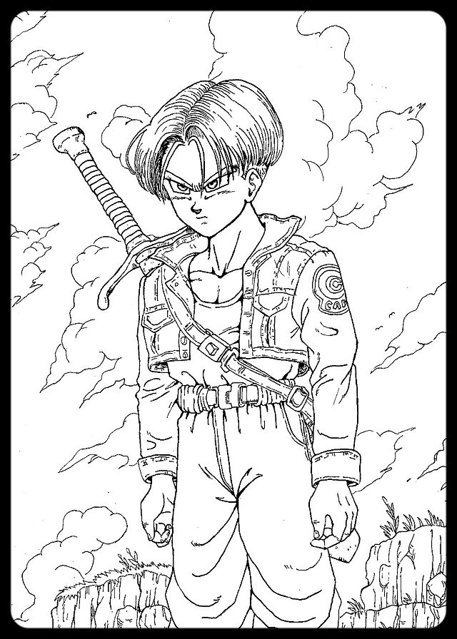 横浜絵画教室：レッスン101 ペンでお絵かき ドラゴンボールZのトランクス