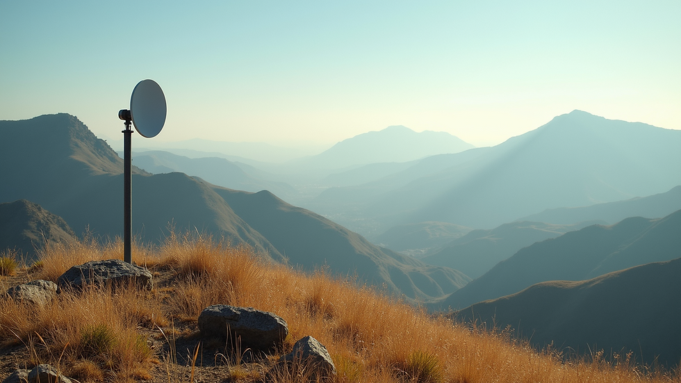 Vista panorâmica de um terreno elevado ideal para instalação de antenas