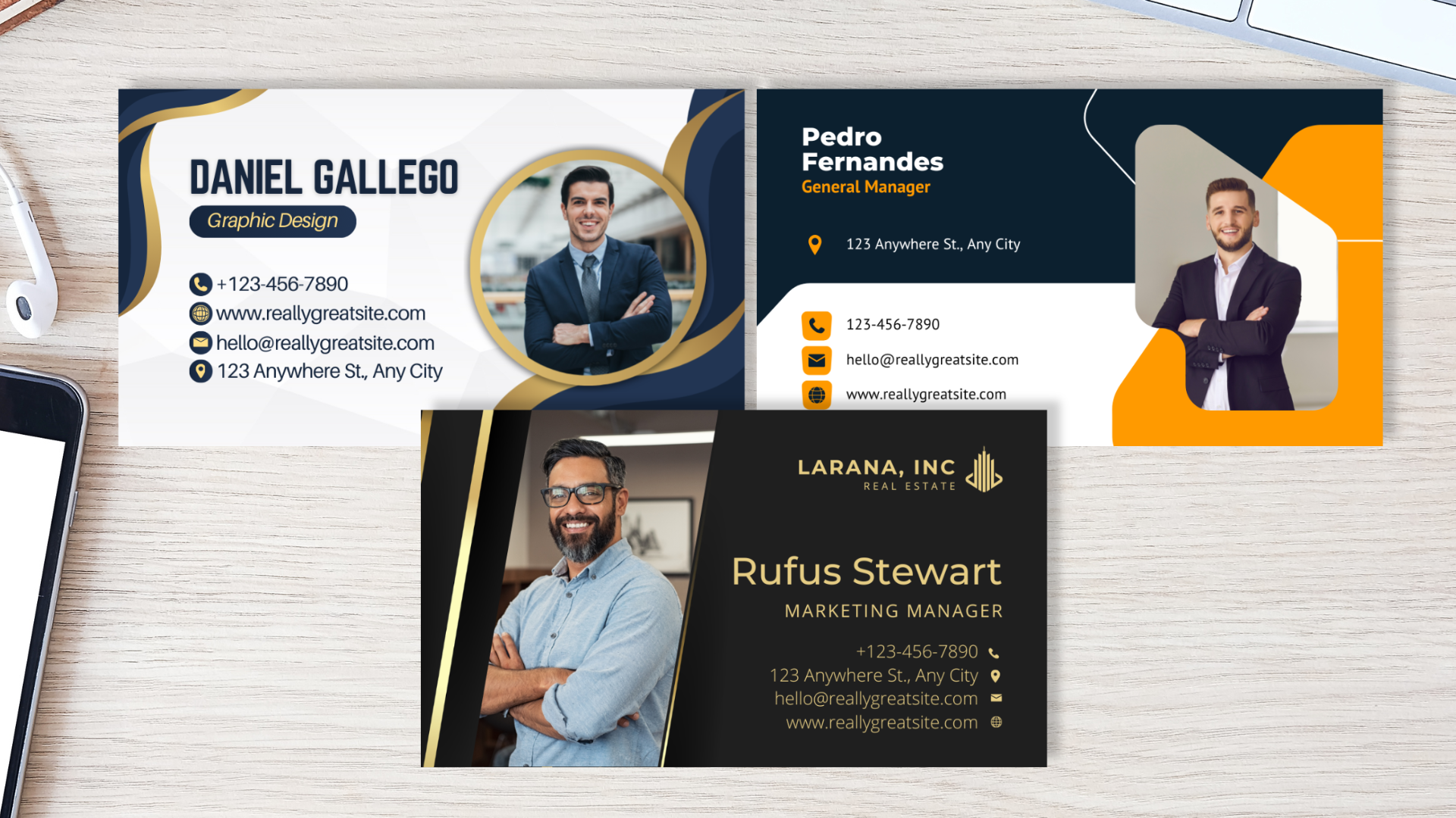3 Creative Corporate Business Card Template (CANVA)