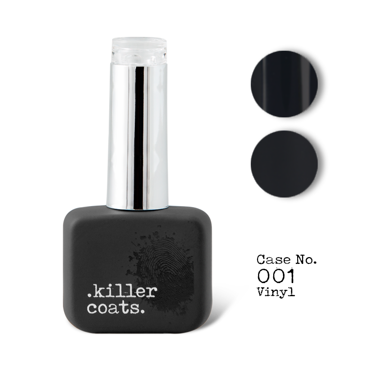 Killer Coats Gel Polish 001 Vinyl deep glossy black creme #15171C HEMA Free TPO Free 12ml