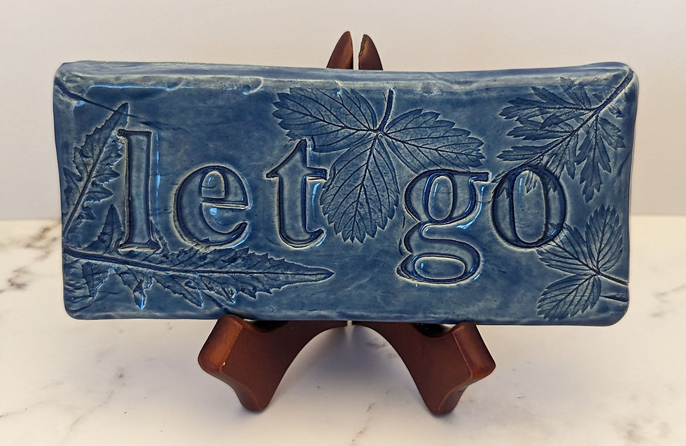Thumbnail: LET GO, LET GOD Word Tile - Sapphire Blue