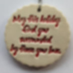 Thumbnail: SURROUNDED by LOVE Christmas Ornament - Red on White