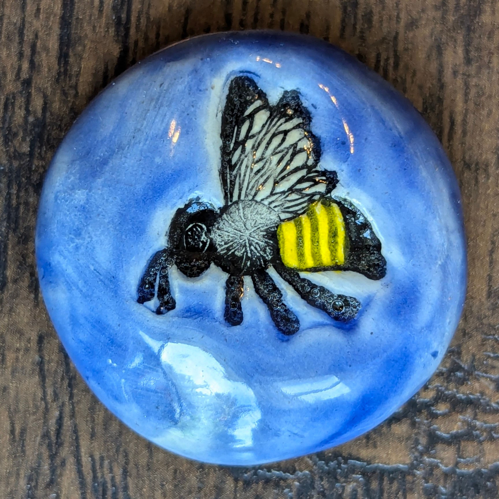 FLYING BEE Pocket Stone - Hand-Painted