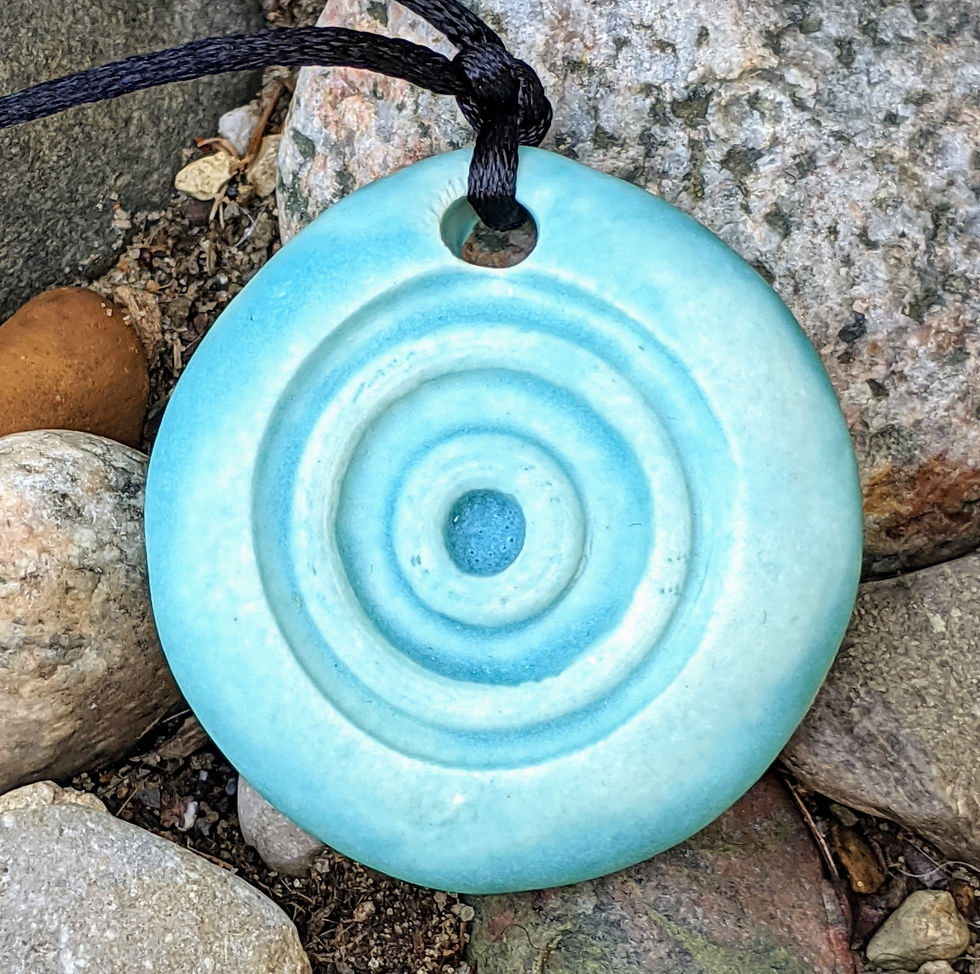 Thumbnail: MEDITATION CIRCLES Necklace - Turquoise Matte