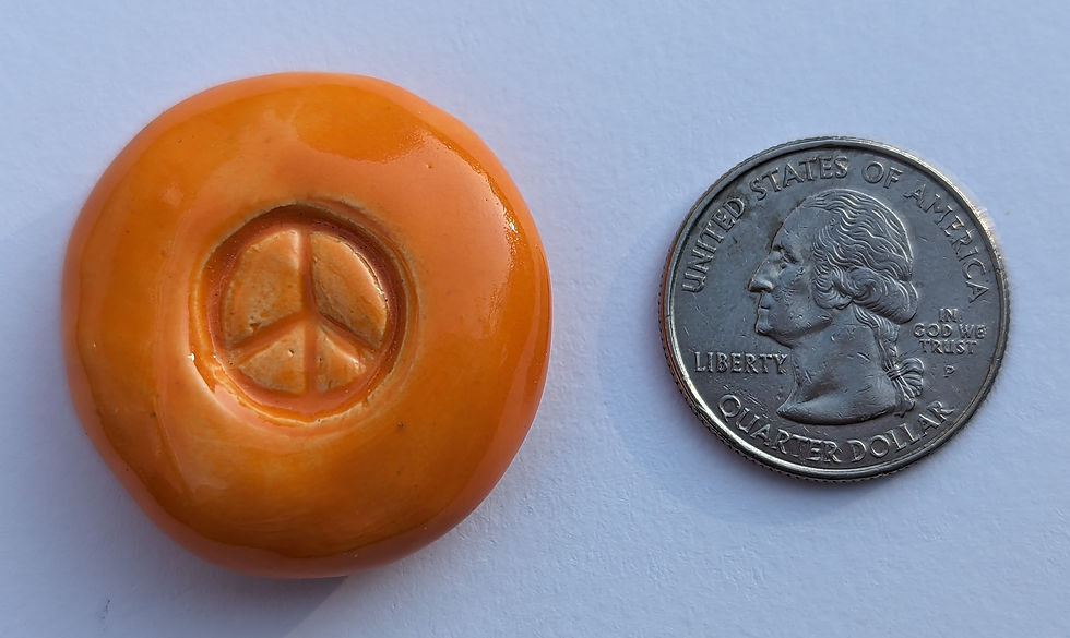 Thumbnail: PEACE SIGN Pocket Stone - Pumpkin Orange