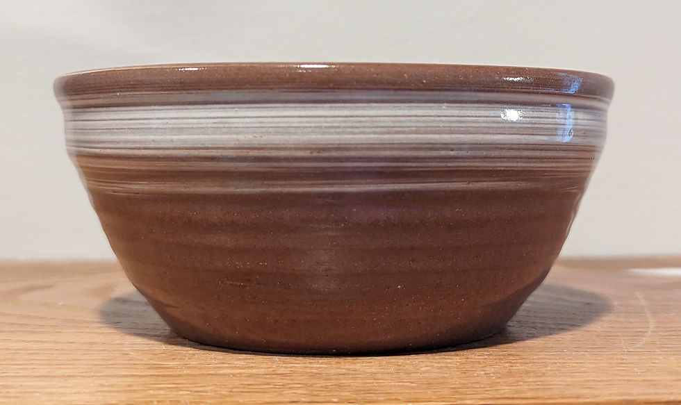 Thumbnail: REDWARE BOWL - White Slip on Red Clay by TC Pottery Studio
