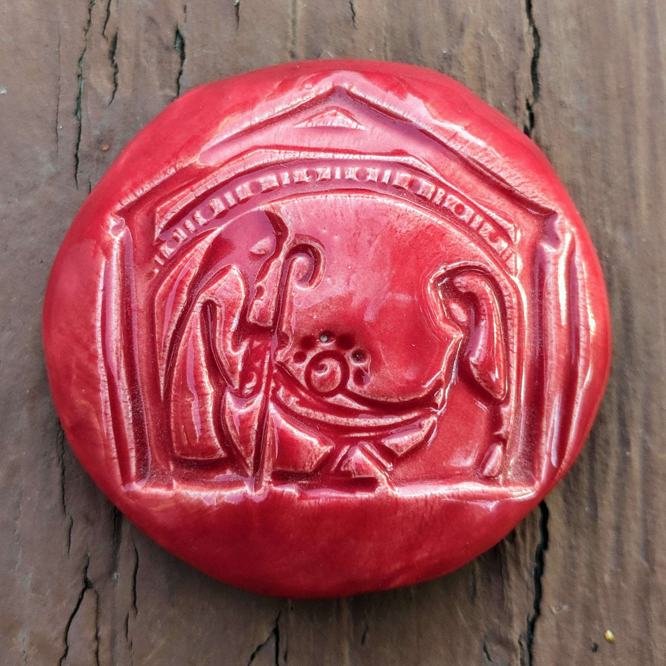 NATIVITY Pocket Stone - Fire Engine Red