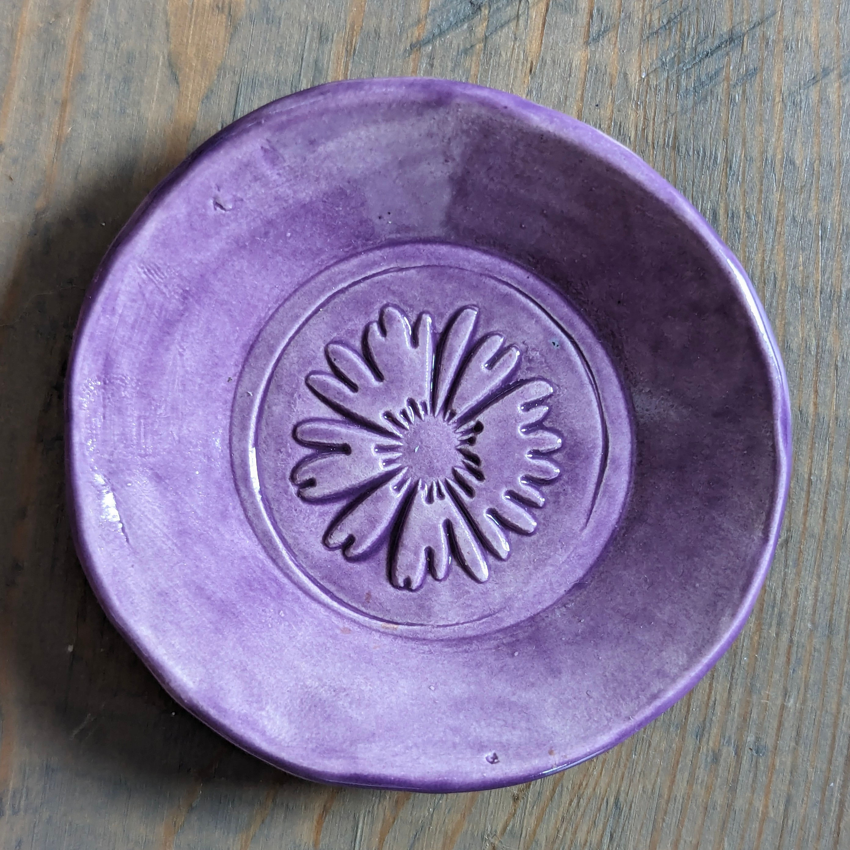 FLOWER TRINKET DISH - Amethyst Purple