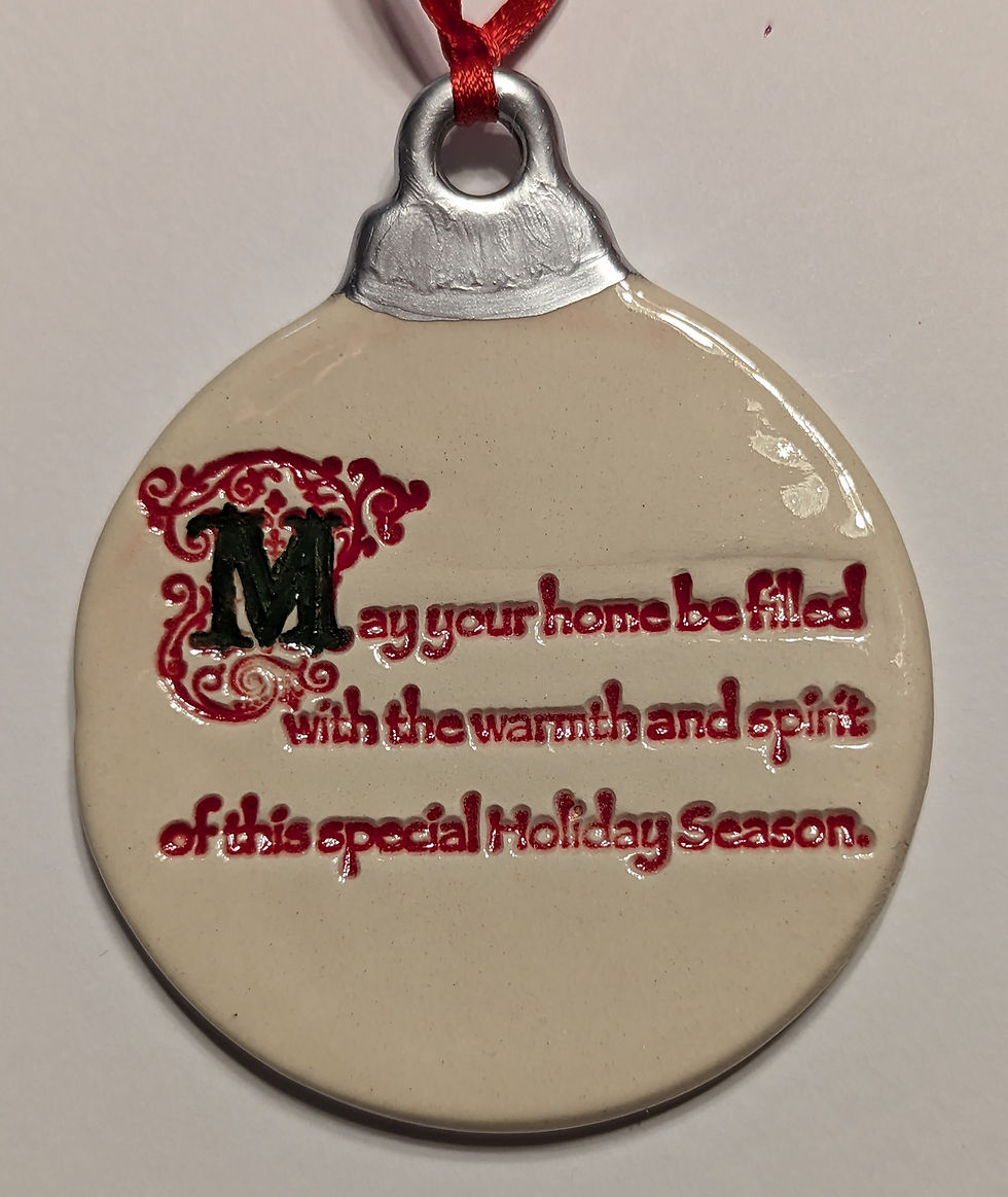 Thumbnail: MAY YOUR HOME BE FILLED WITH WARMTH Christmas Ornament - Hand-Painted