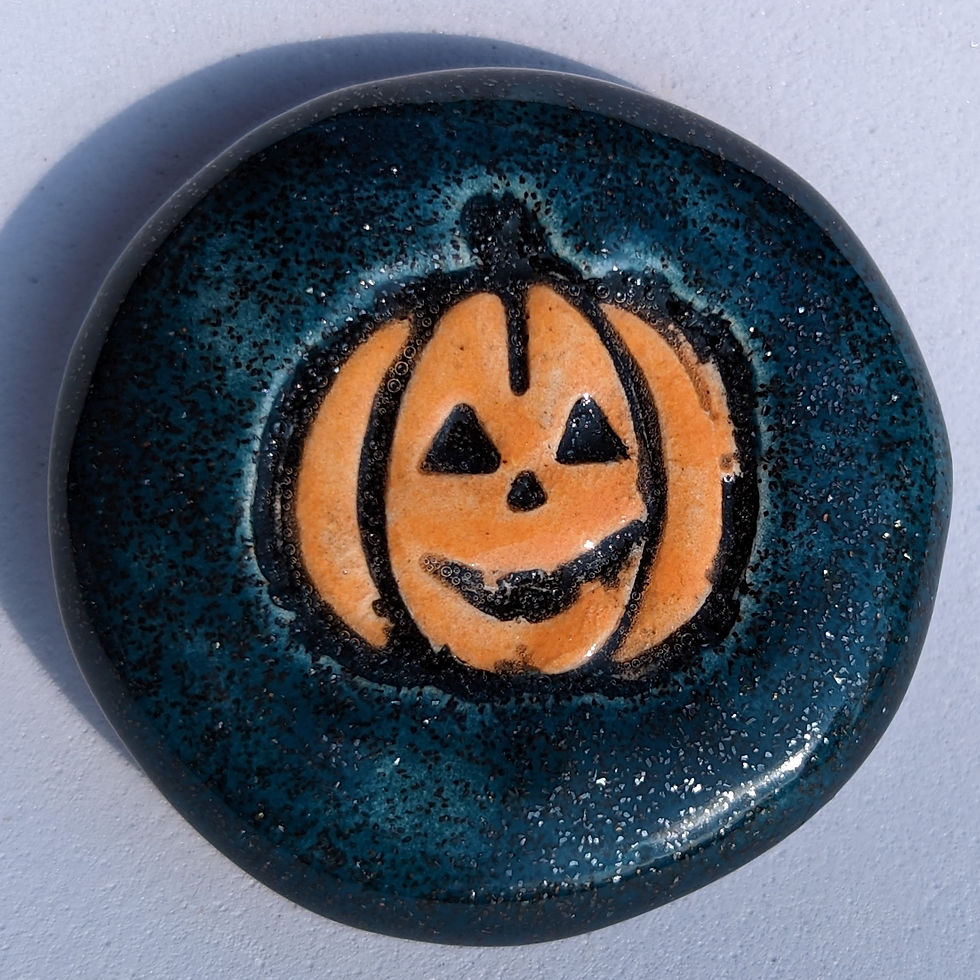 JACK-O-LANTERN Pocket Stone - Teal Shimmer
