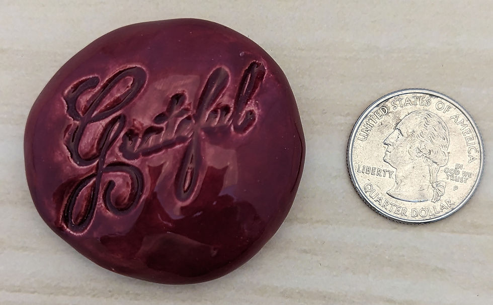 Thumbnail: GRATEFUL Pocket Stone  - Raspberry Red