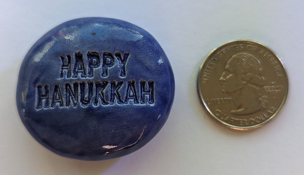 Thumbnail: HAPPY HANUKKAH Pocket Stone - Sapphire Blue