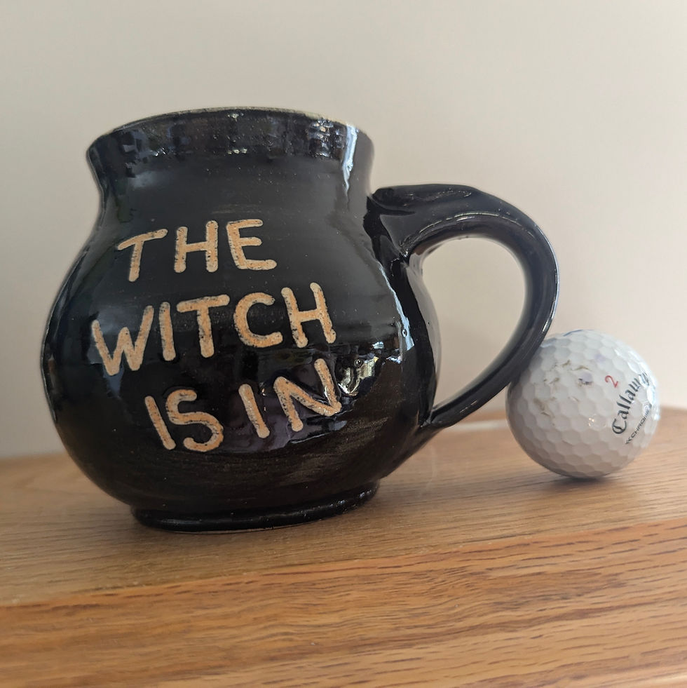 Thumbnail: THE WITCH IS IN Cauldron Mug by TC Pottery Studio - Black