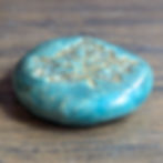 Thumbnail: MAPLE LEAF Pocket Stone - Aquamarine & Real Gold