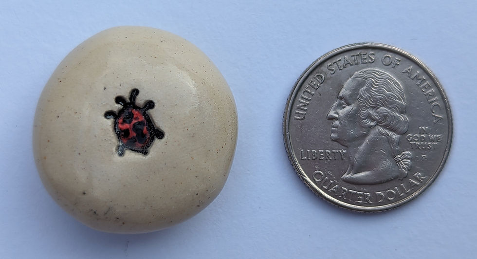 Thumbnail: TINY LADYBUG Pocket Stone - Hand-painted