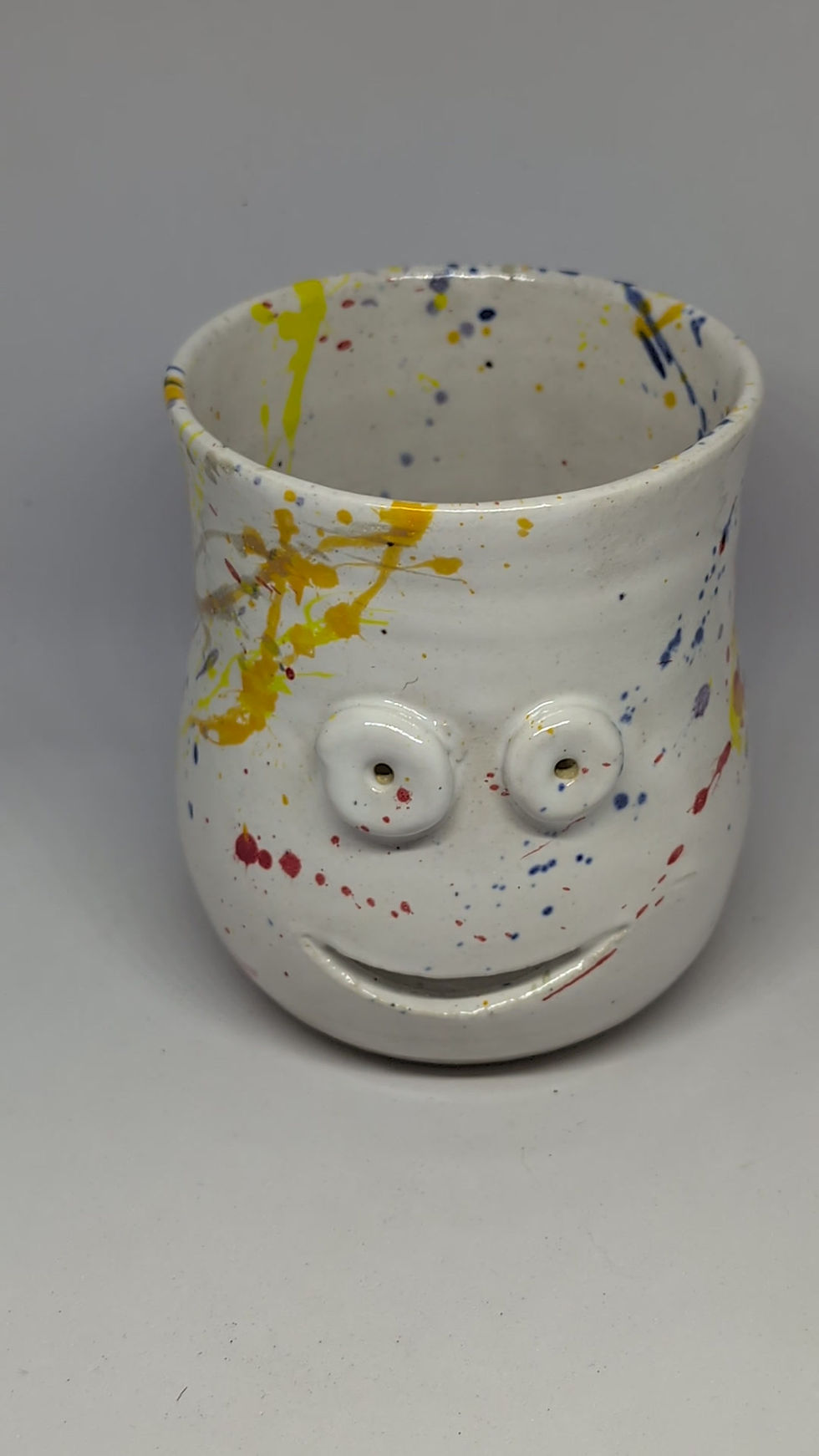 Thumbnail: SMILING FACE Egg Separator by TC Pottery Studio - Rainbow Splattered
