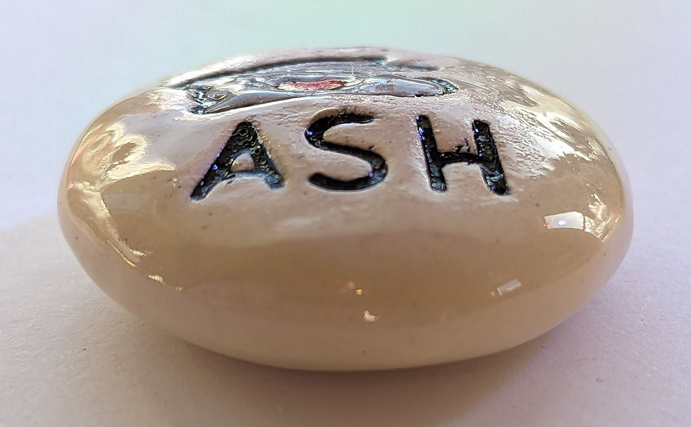 Thumbnail: Personalized BUNNY RABBIT w/ HEART Pocket Stone