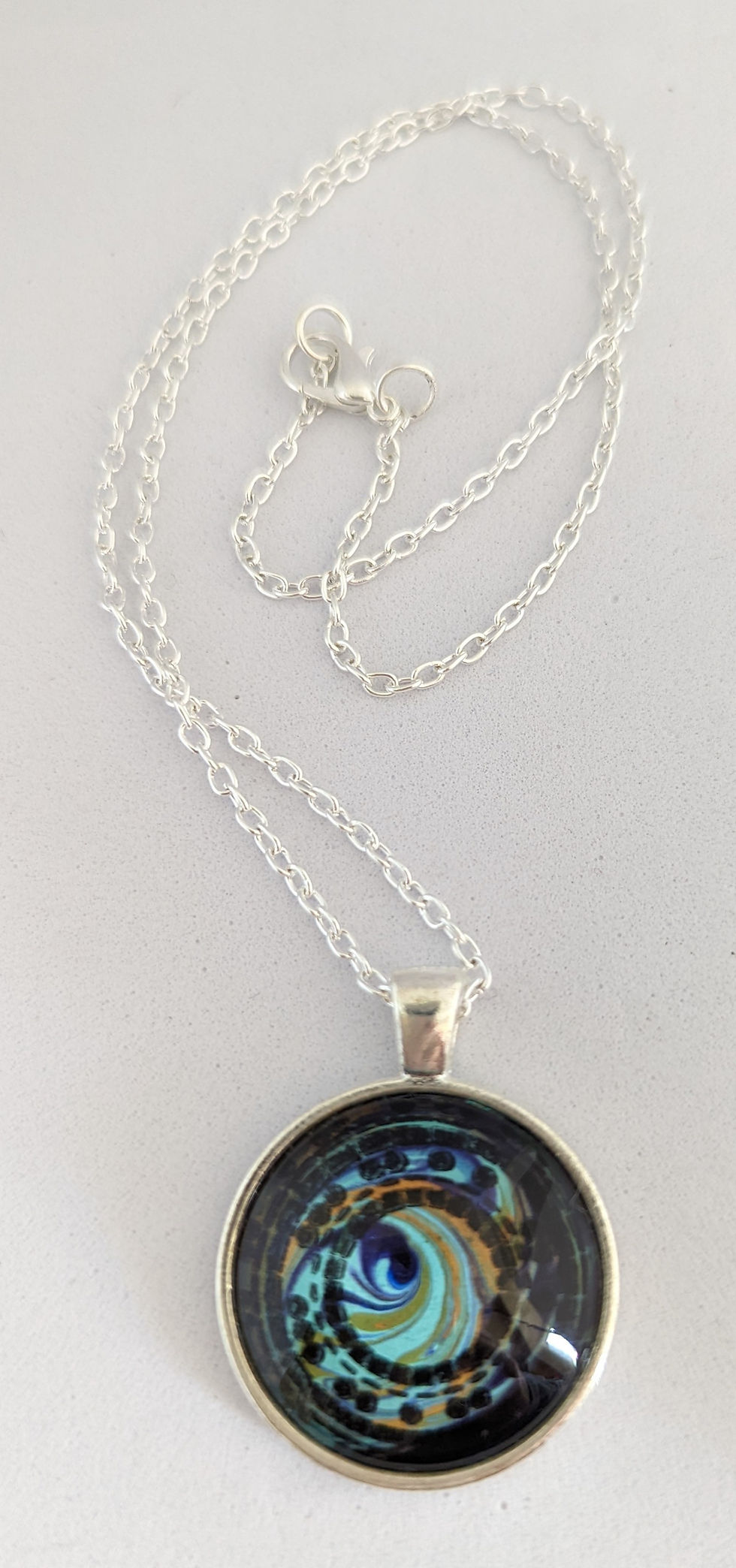 Thumbnail: MEDITATION CIRCLES Pendant / Necklace - Reverse Glass Painting