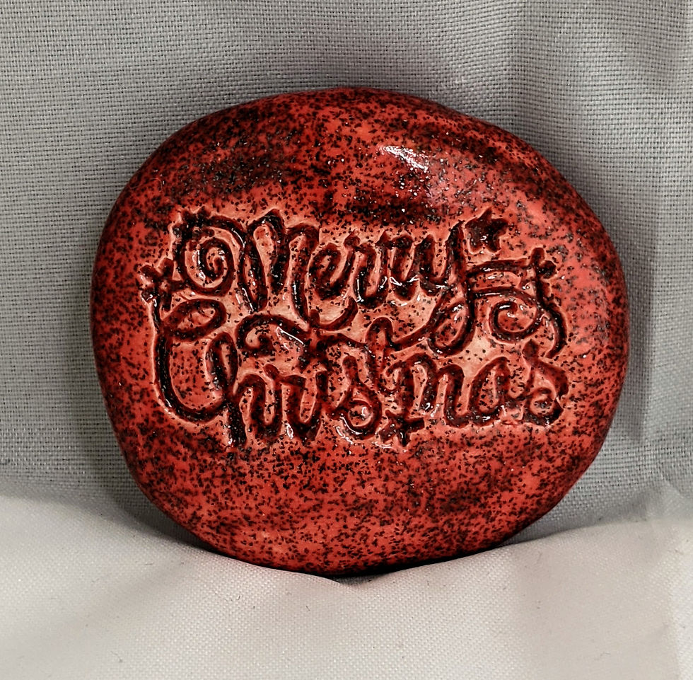 MERRY CHRISTMAS Pocket Stone - Ruby Shimmer