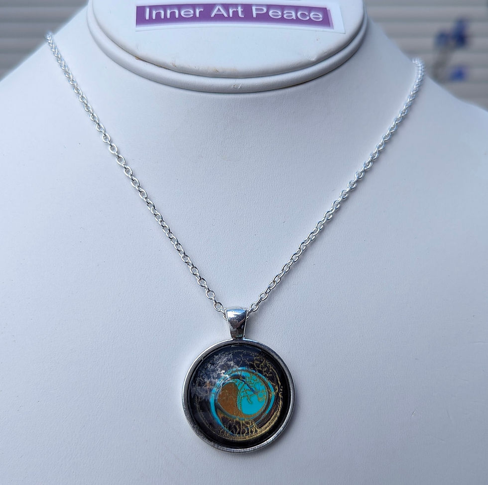 Thumbnail: TREE OF LIFE Pendant / Necklace - Reverse Glass Painting