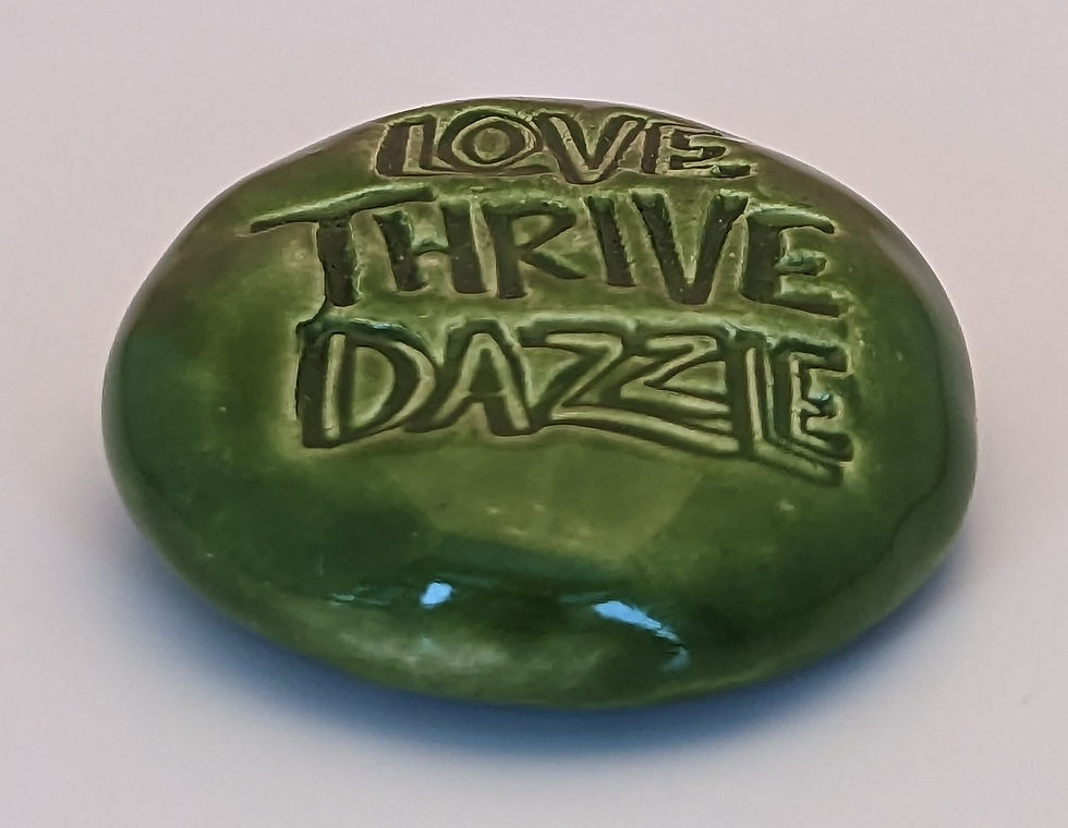 Thumbnail: LOVE THRIVE DAZZLE Pocket Stone - Emerald Green