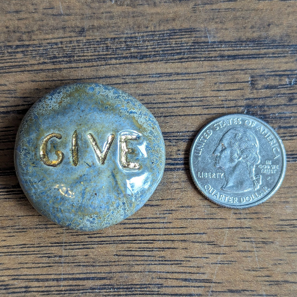 Thumbnail: GIVE Pocket Stone - Antique Blue & Real Gold