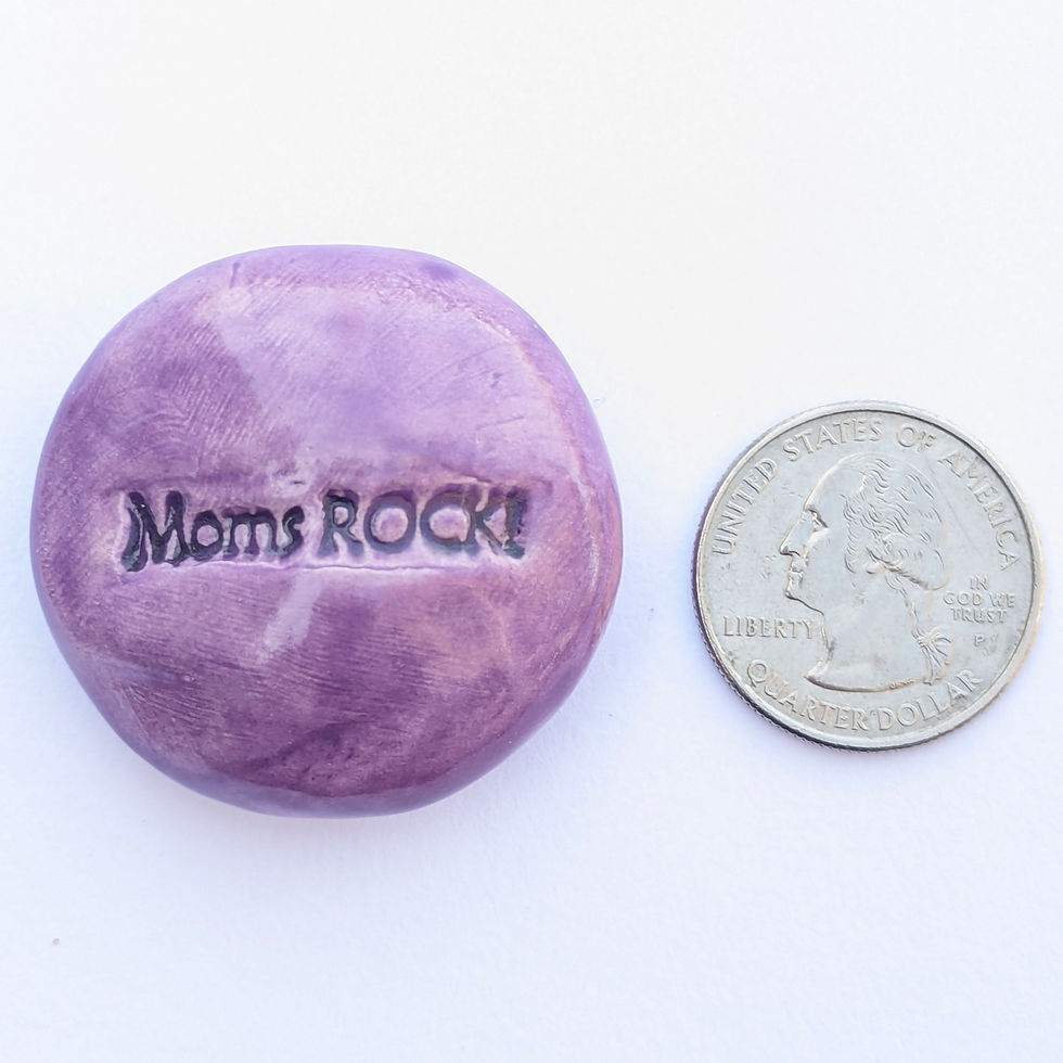 Thumbnail: MOMS ROCK! Pocket Stone - Amethyst Purple
