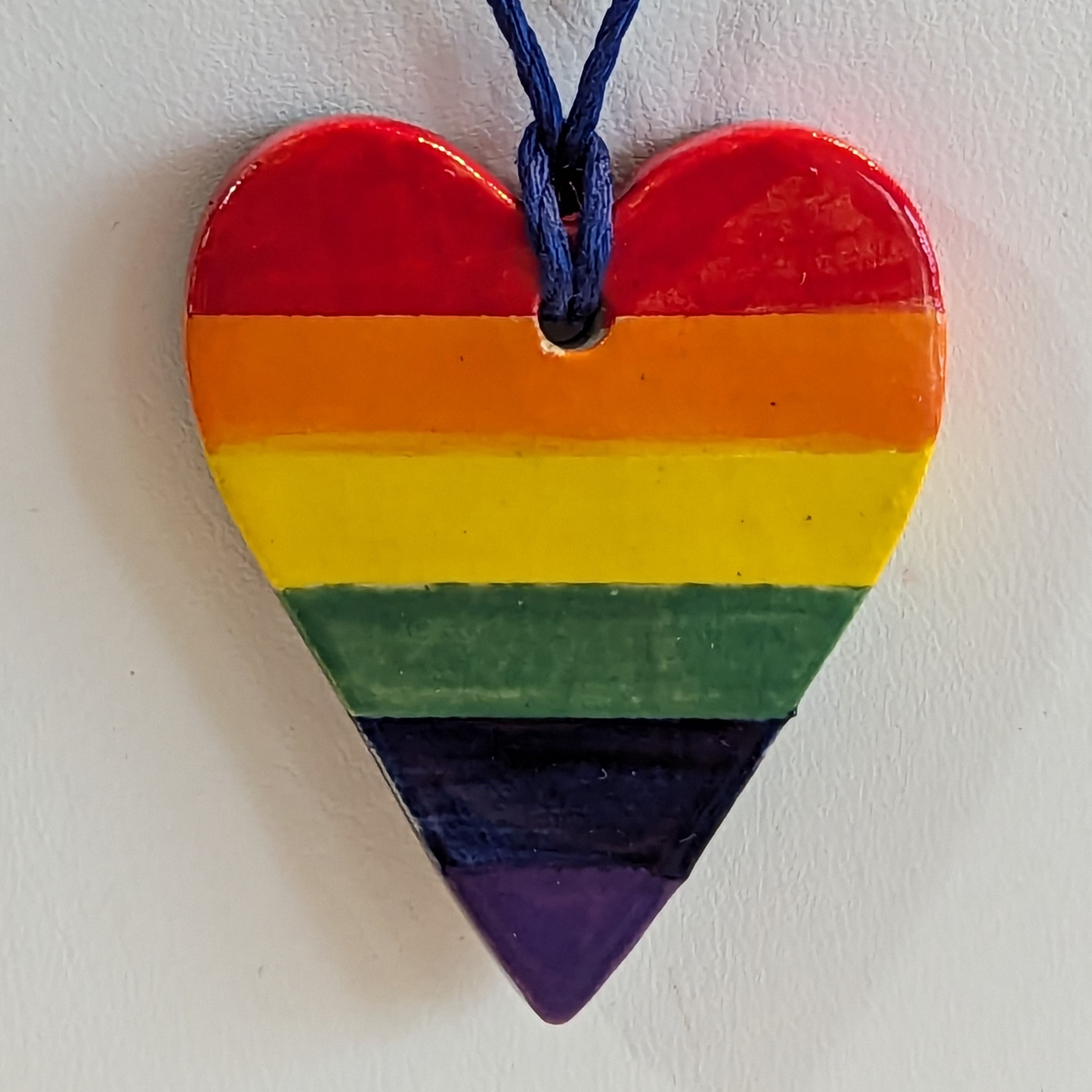 RAINBOW HEART Necklace - Hand-painted