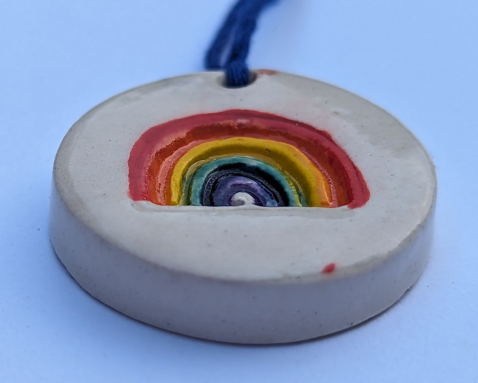 Thumbnail: RAINBOW Pendant / Necklace - Hand-painted