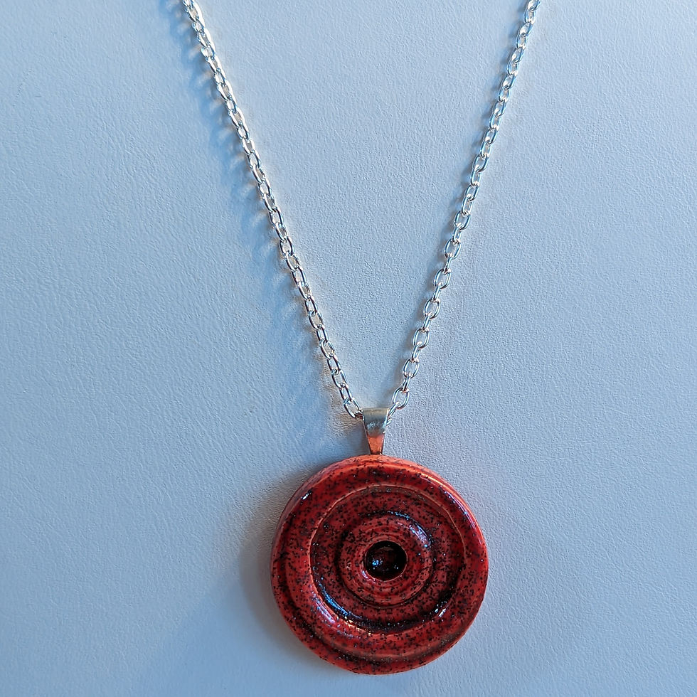 Thumbnail: MEDITATION CIRCLES Pendant / Necklace - Ruby Shimmer