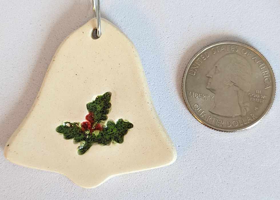 Thumbnail: HOLLY BELL Christmas Ornament - Hand-Painted