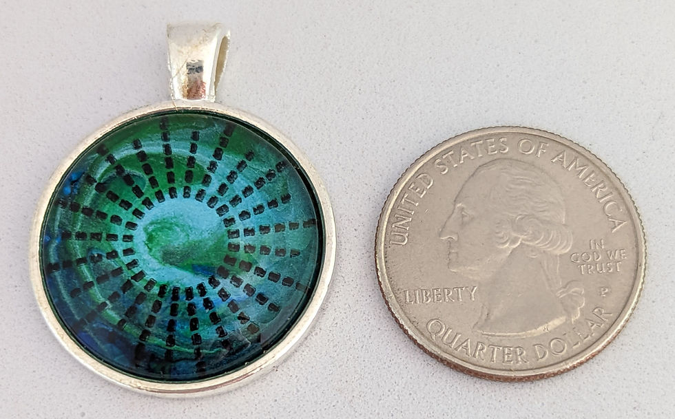 Thumbnail: SUN BURST Pendant / Necklace - Reverse Glass Painting
