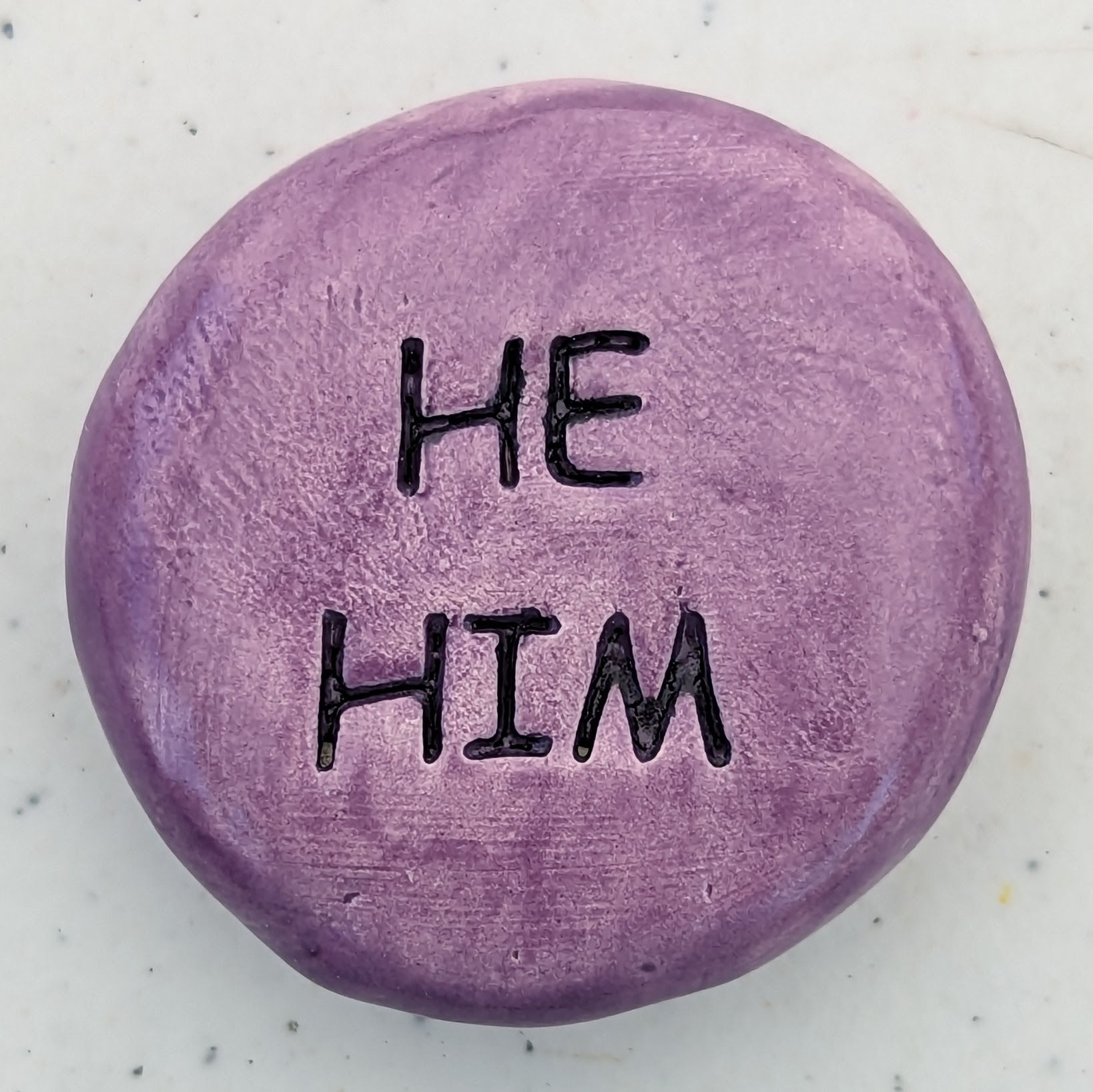 HE / HIM Pocket Stone - Amethyst Purple
