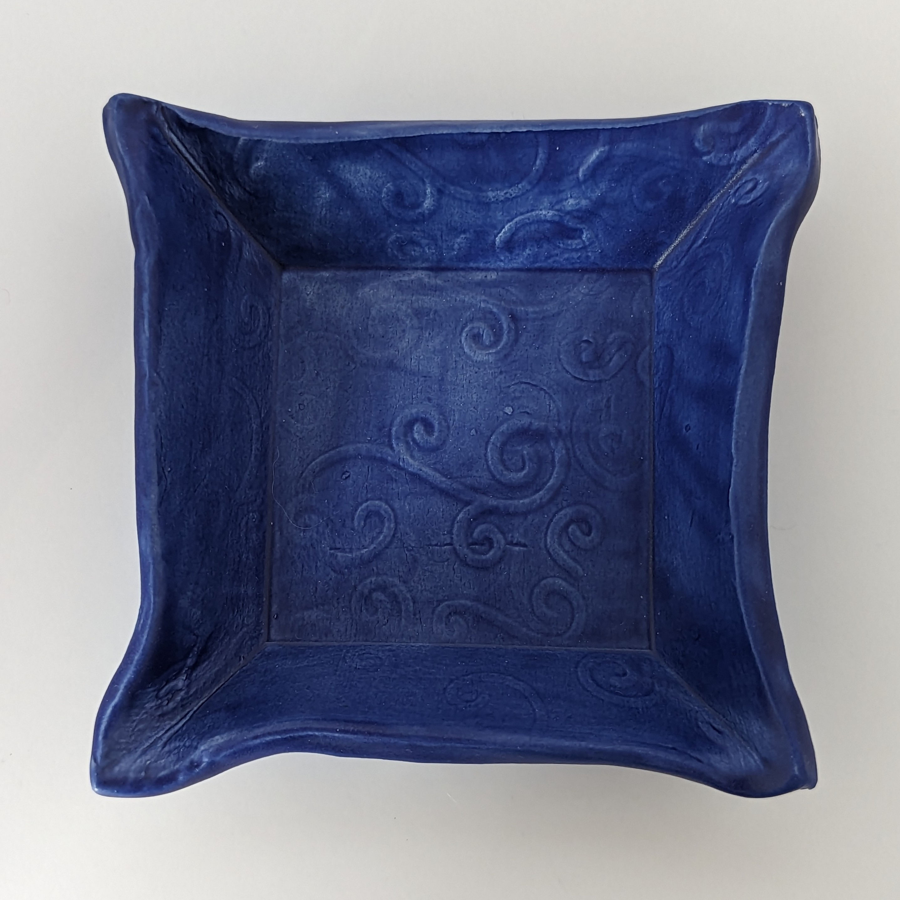 SQUARE TRINKET DISH - Dark Matte Blue