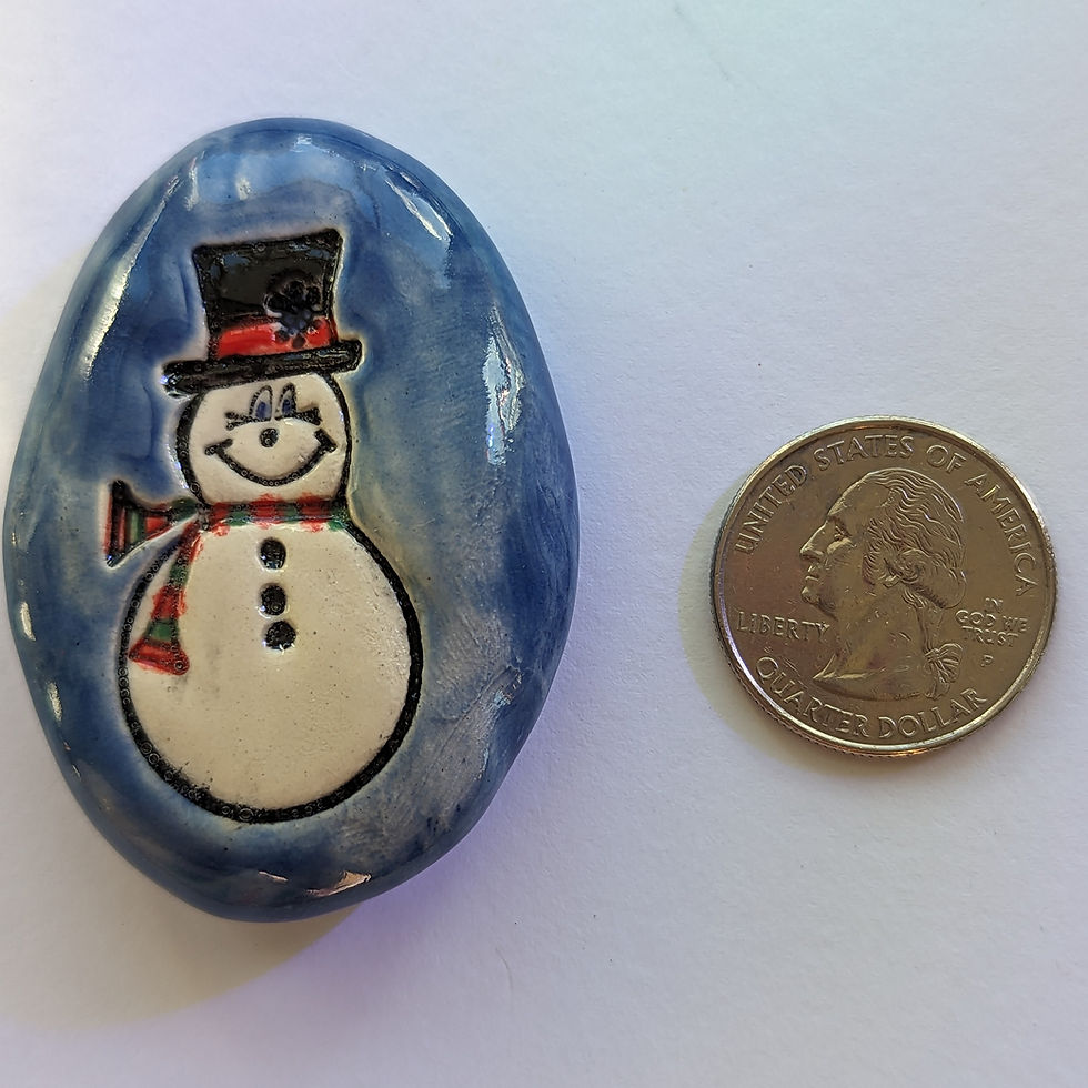 Thumbnail: SNOWMAN Pocket Stone - Hand-Painted