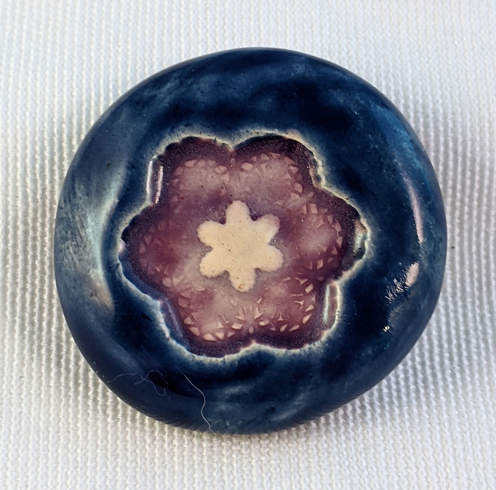 Thumbnail: PURPLE FLOWER Pocket Stone - Midnight Blue