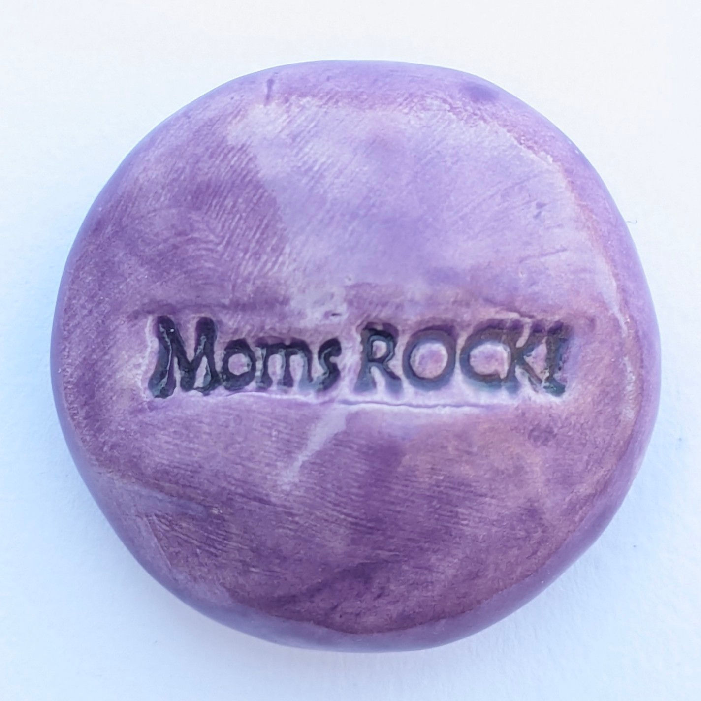 MOMS ROCK! Pocket Stone - Amethyst Purple