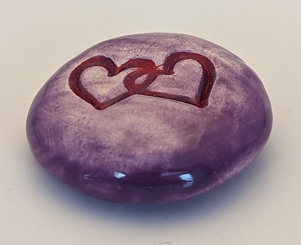 Thumbnail: ENTWINED HEARTS Pocket Stone - Amethyst Purple