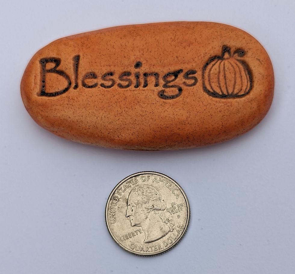 Thumbnail: BLESSINGS with PUMPKIN Pocket Stone - Tuscan Sun