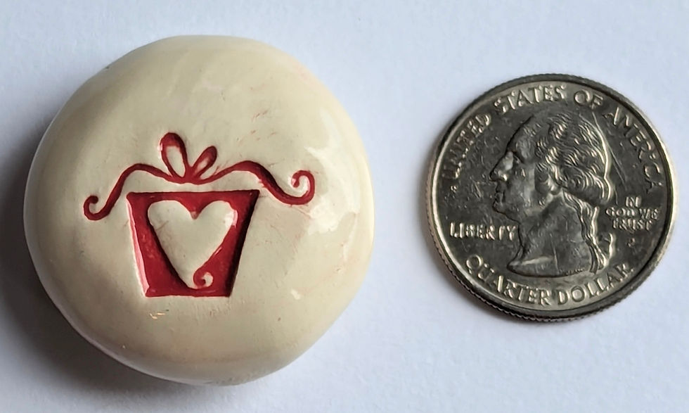 Thumbnail: PRESENT / GIFT w/HEART Magnet - Red