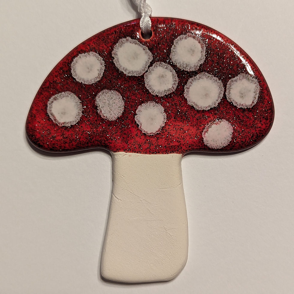 Thumbnail: MUSHROOM Christmas Ornament - Ruby Shimmer