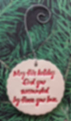 Thumbnail: SURROUNDED by LOVE Christmas Ornament - Red on White
