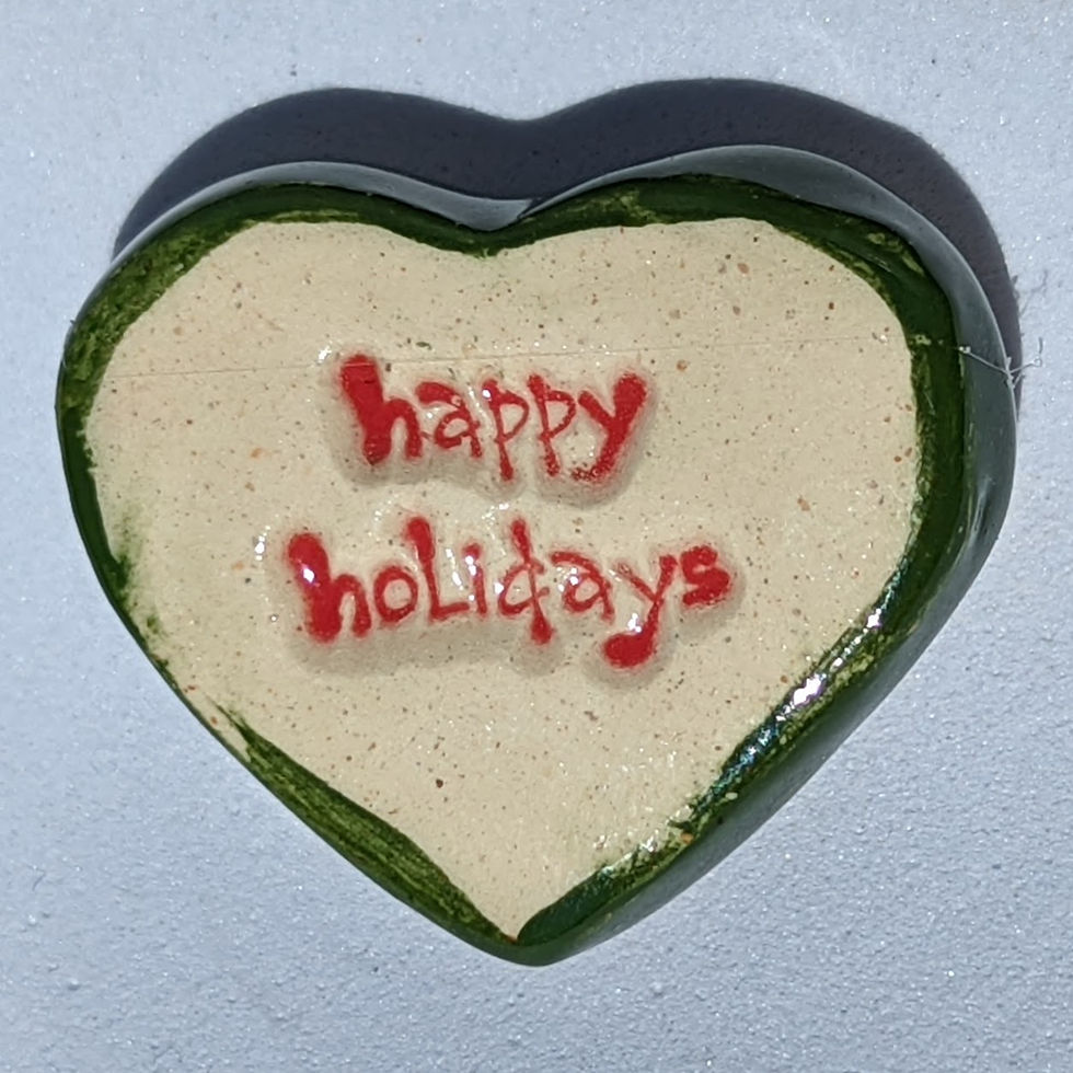 HAPPY HOLIDAYS Heart Magnet - Hand-Painted