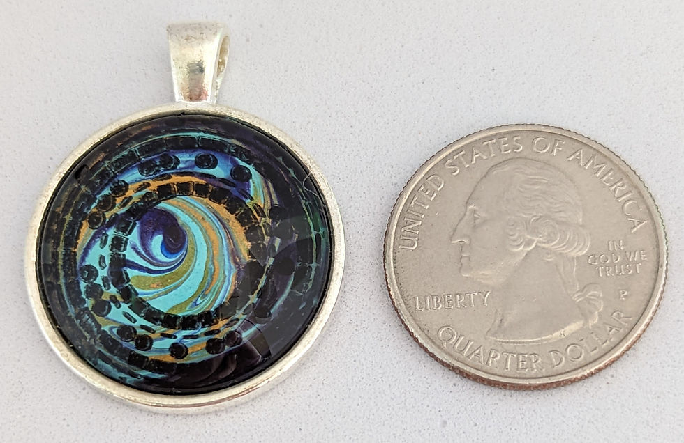Thumbnail: MEDITATION CIRCLES Pendant / Necklace - Reverse Glass Painting