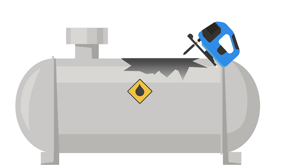 Découpe cuve à fioul