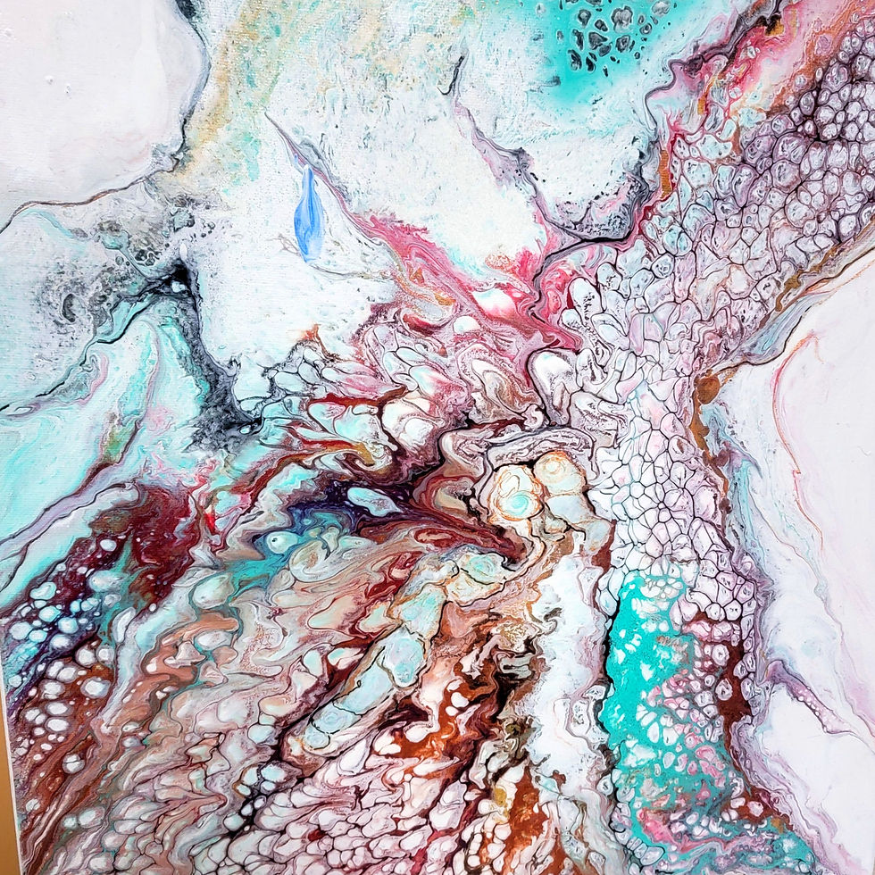 Thumbnail: EMERALD ACRYLIC POUR 16x20 FRAMED